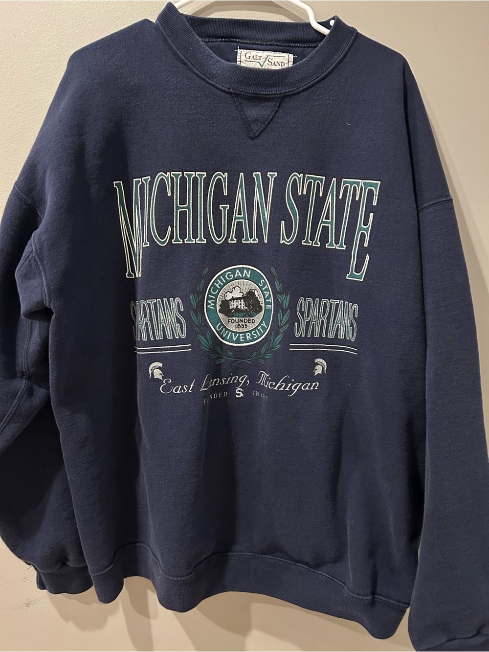 Vintage Michigan State University Pullover Crewneck Size XL Navy MSU Spartans